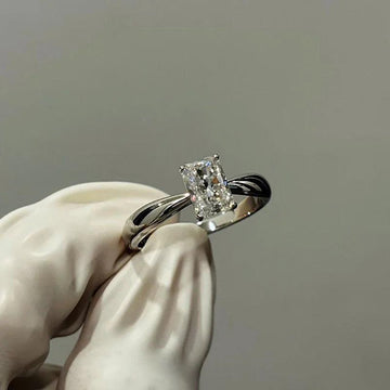 Excellent 1Carat Radiant/Asscher Cut Moissanite Diamond Rings 925 Silver Wedding Engagement GRA Certified Jewellery